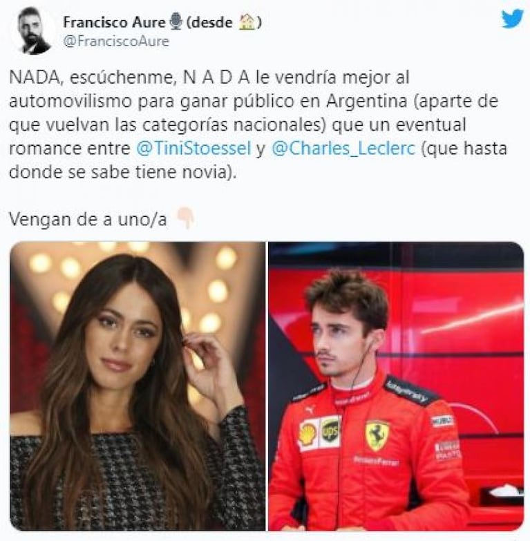 Tini Stoessel y su llamativa relación con un piloto de Fórmula 1