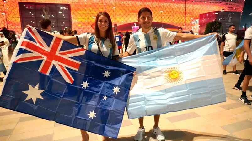 Todo el color en la previa de Argentina-Australia. Foto: Lucho Casalla/El Doce.