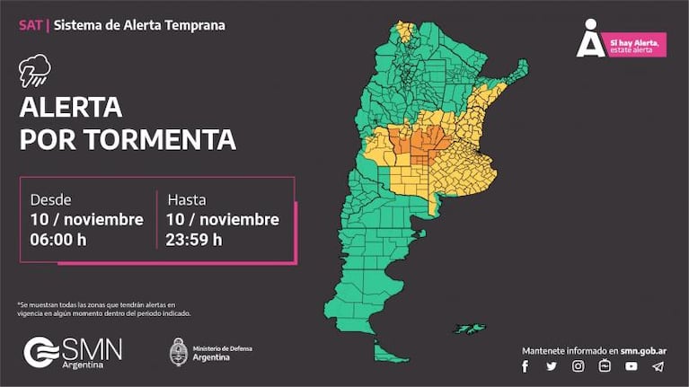 Tormentas, lluvias y granizo en Córdoba: hay alerta amarilla y naranja