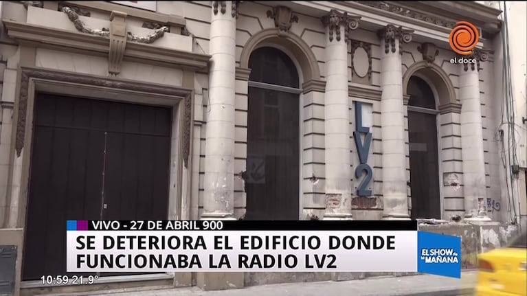Total abandono del edificio de la Radio LV2