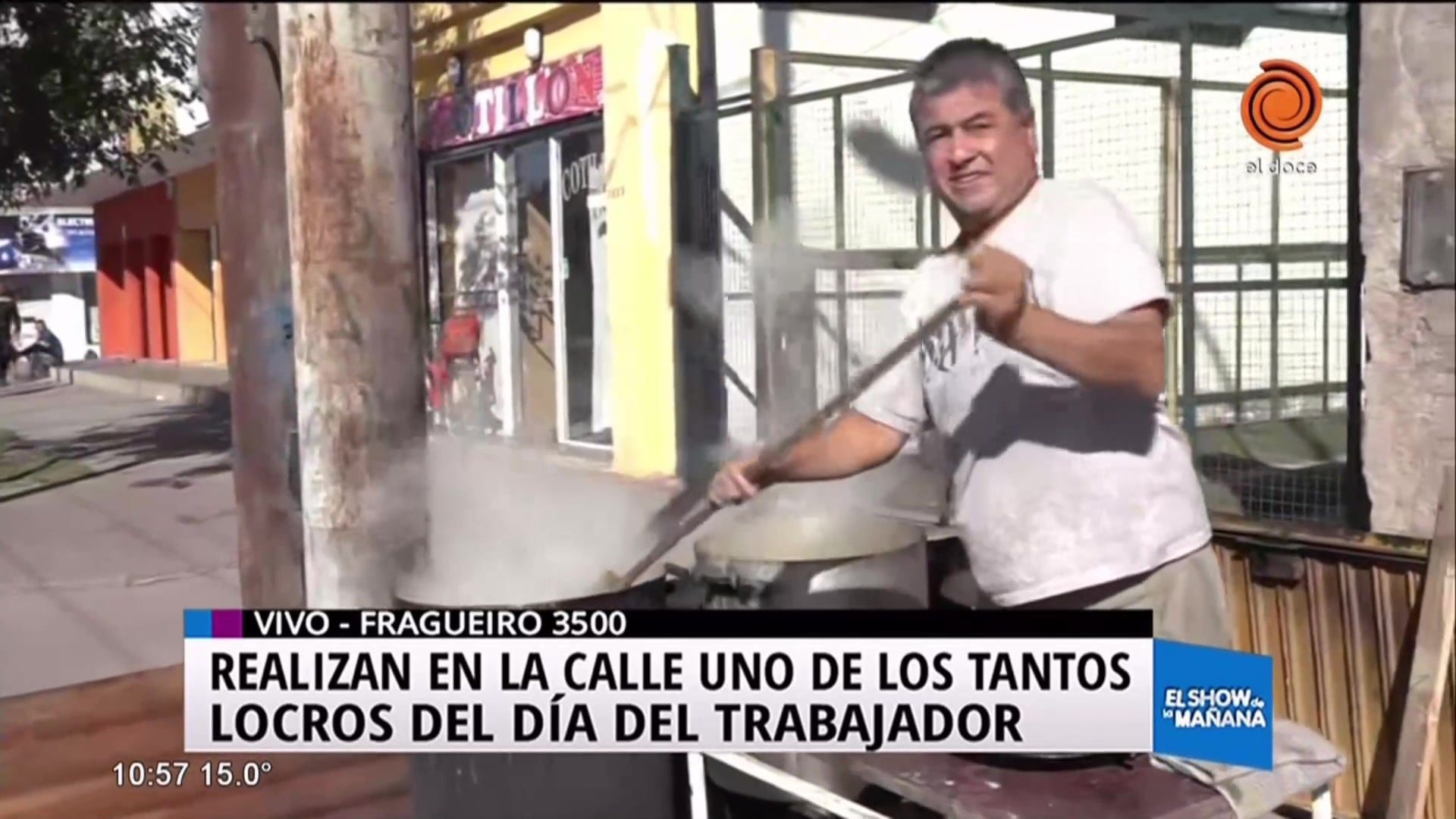 Tradicional olla de locro en Zona Norte