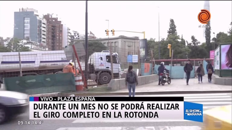 Tránsito complicado en Plaza España por las obras