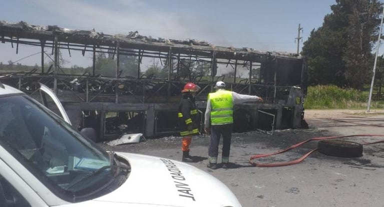 Transporte interurbano: en el día del regreso, se incendió un colectivo