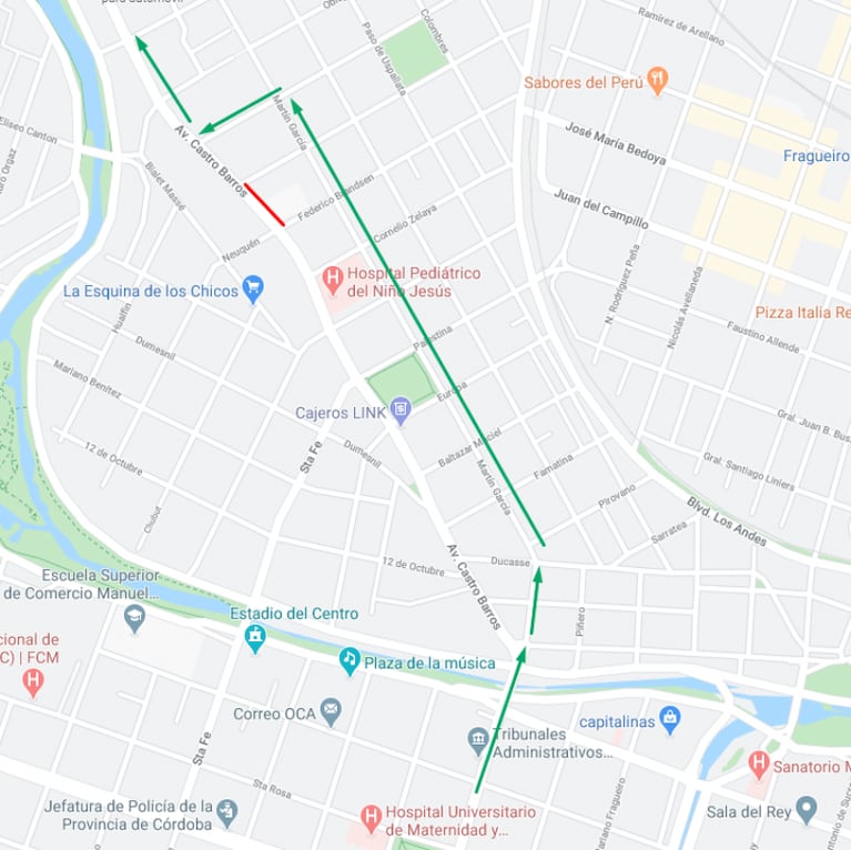 Transporte urbano: cambian el recorrido de diez líneas por un corte en la Castro Barros