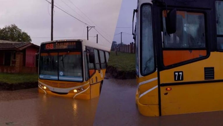 Tras la lluvia, otro colectivo varado en la zona del femicidio de Daiana Moyano