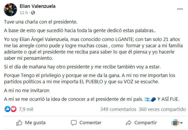 Tras las críticas, L-Gante contó la verdad sobre su visita a Alberto Fernández