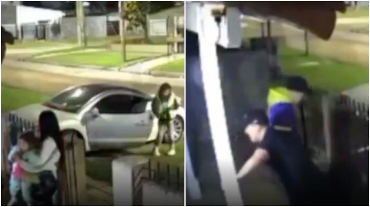 Trataron de bajarle la puerta a patadas a dos mujeres para robarles: el video de la brutal entradera