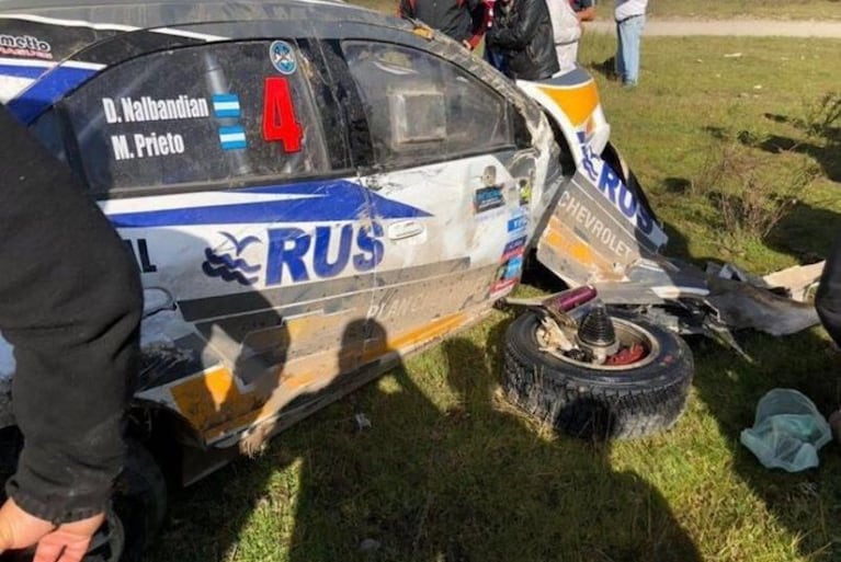 Tremendo vuelco de Nalbandian en el Rally de Tafí del Valle