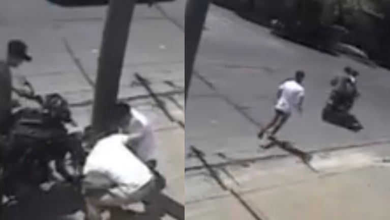Tres jóvenes robaron una moto en Córdoba y todo quedo grabado en video.