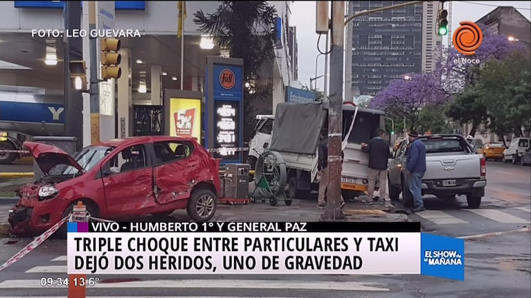 Triple choque en el centro dejó heridos