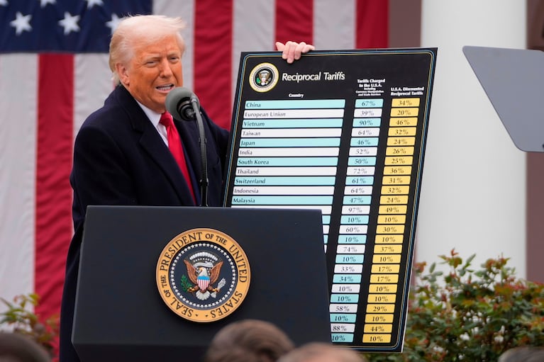 Trump anunció aranceles para 60 países (AP Foto/Mark Schiefelbein, Archivo)