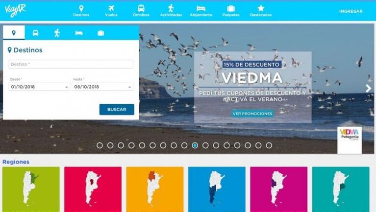 Turismo nacional: lanzan una página para viajar más barato