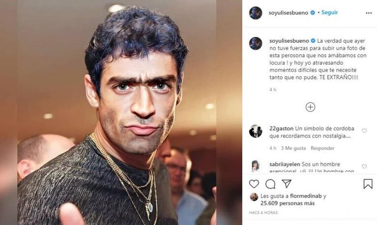 Ulises Bueno recordó a Rodrigo: “Nos amábamos con locura”