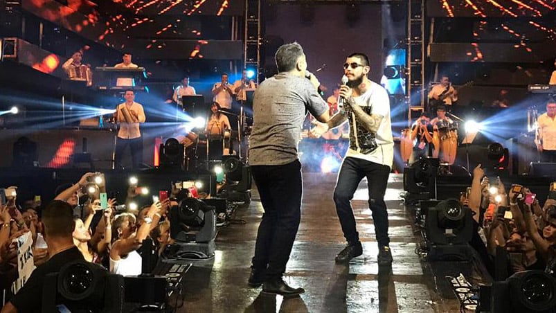 Ulises Bueno y el Loco Amato cantaron juntos. 