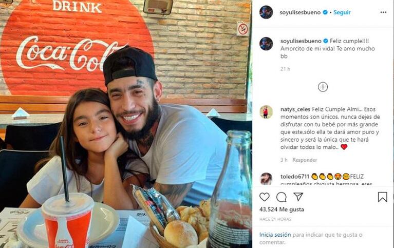 Ulises celebró el cumpleaños de su hija Alma