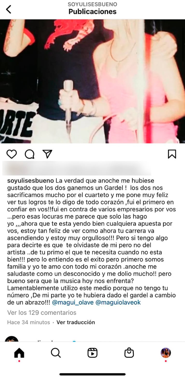 Ulises compartió un duro reproche a Magui Olave y ella respondió