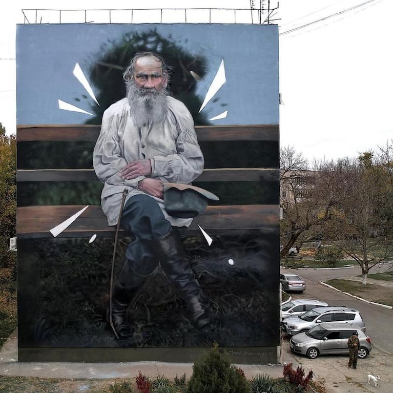 Un argentino pintó un mural en Rusia y ahora es un símbolo contra la guerra