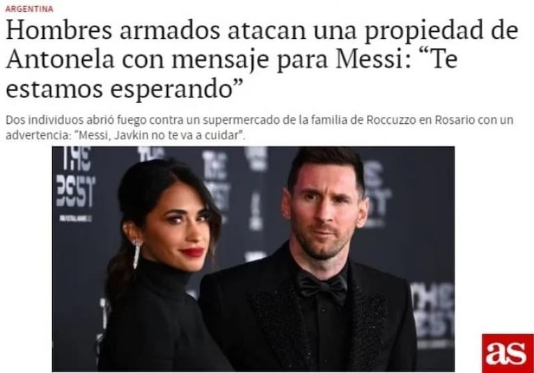 Un ataque que recorre el mundo: así impactó la amenaza a Messi y Antonela