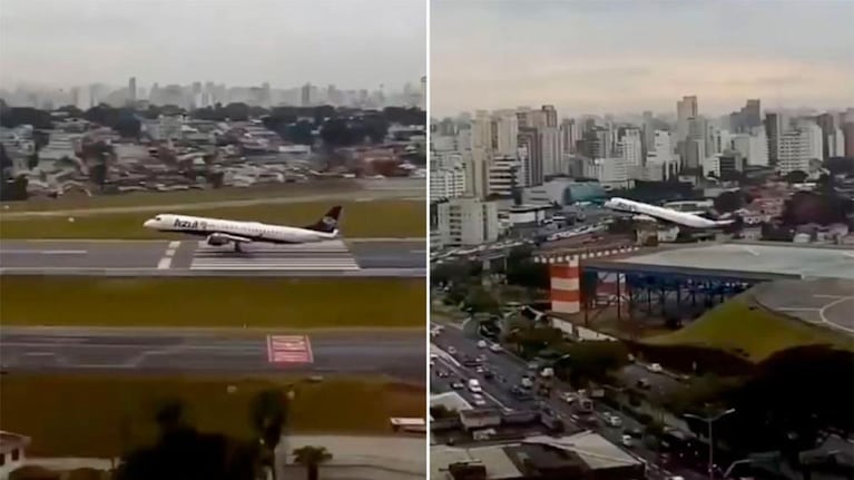 Un avión logró despegar con lo justo en Brasil.