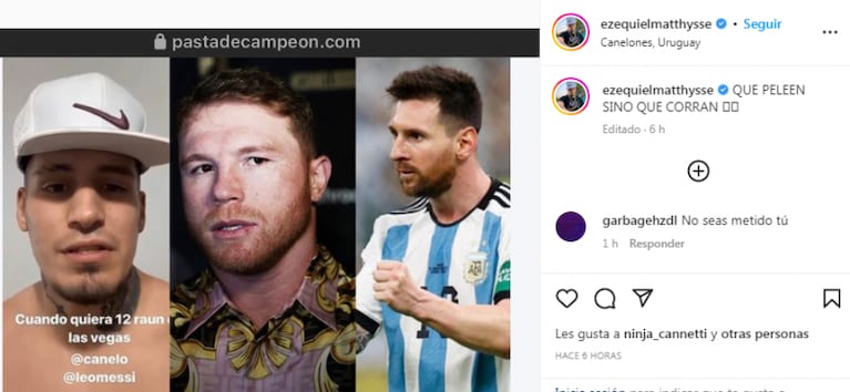 Un boxeador argentino desafió a Canelo tras sus dichos contra Messi