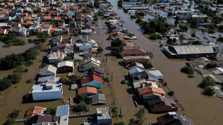 Un caballo quedó atrapado en un techo tras las inundaciones en Brasil y el triste video conmueve a todos