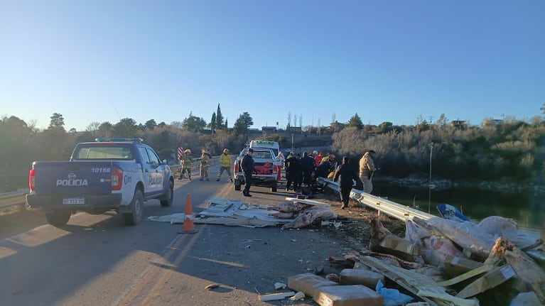 Un camión cargado de cerdos despistó y cayó al río en Potrero de Garay: murió el conductor