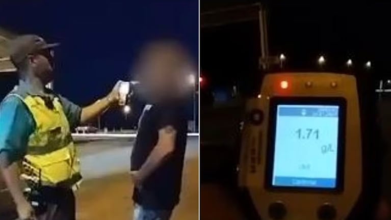 Un conductor borracho intentó coimear al inspector de tránsito con una media. (Foto: captura video) 