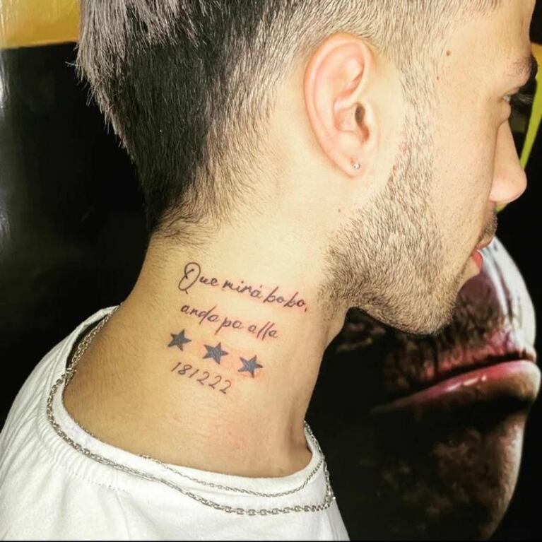 Un cuartetero se tatuó el "Qué mirá bobo" de Messi