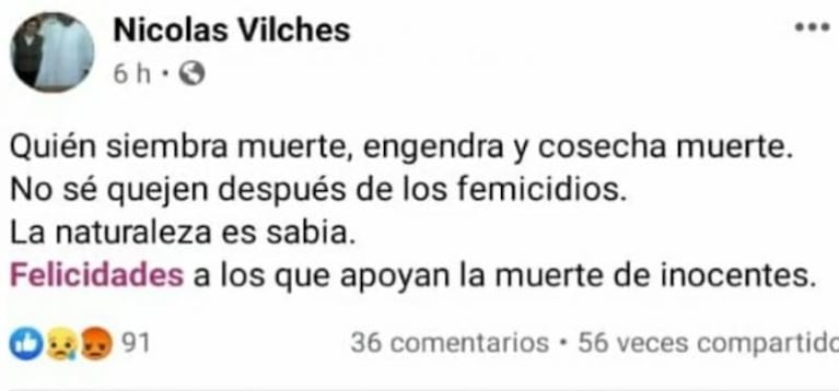 Un cura, tras la legalización del aborto: "No se quejen después de los femicidios"