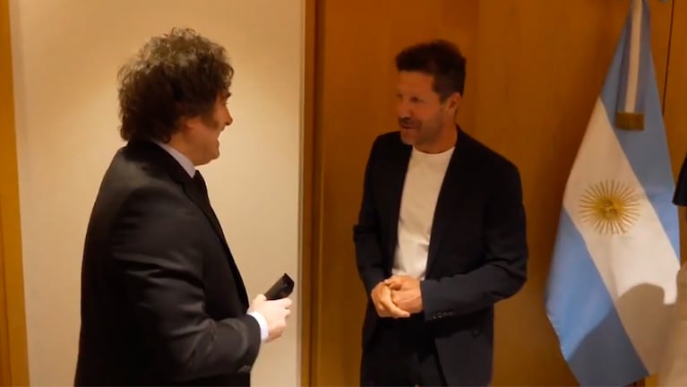 Un encuentro futbolero de Milei con Simeone.