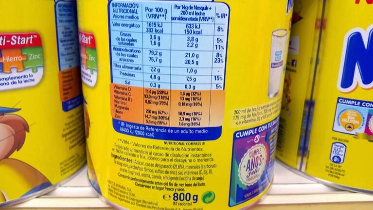 Un español compró Nesquik y encontró cocaína en el frasco