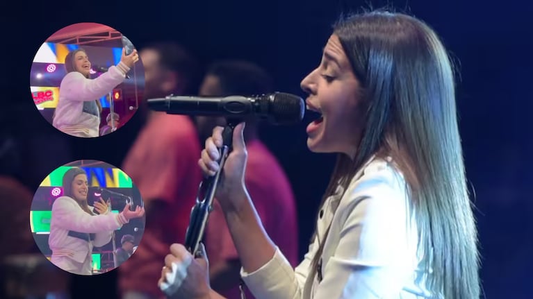 Un fanático revoleó el celular al escenario y Euge se filmó cantando