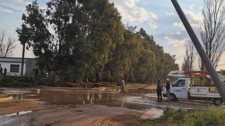 Un fuerte temporal provocó destrozos en el sur de Córdoba