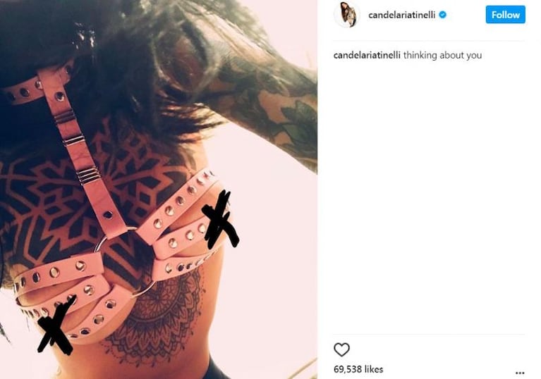 ¿Un guiño a su ex? Cande Tinelli posó con lencería sexy