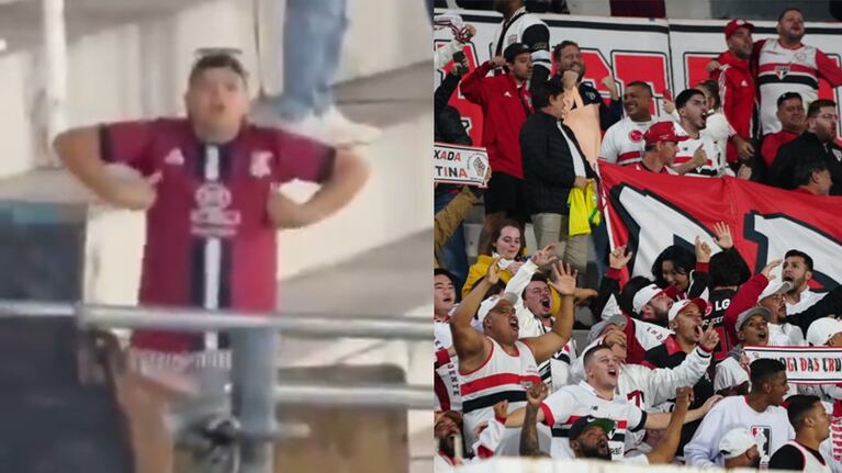 Un hincha de Talleres hizo gestos racistas hacia la gente de Sao Paulo.