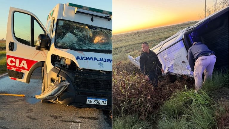Un hombre murió en el choque entre una ambulancia y una camioneta.