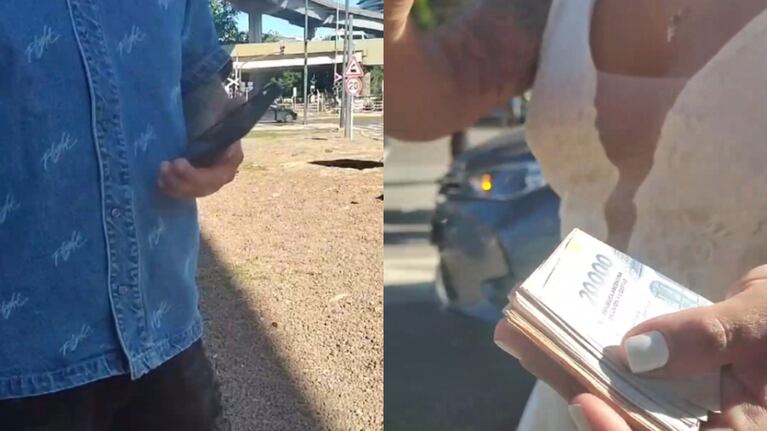 Un hombre y una mujer intentaron coimear a unos agentes de tránsito. (Foto: captura video Policía de la Ciudad)