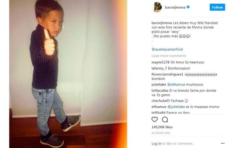 Un intruso en la foto: el hijo de Jimena Barón volvió a colarse