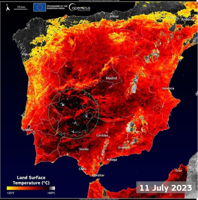 Un lugar de España alcanzó una temperatura extrema y batió un triste récord