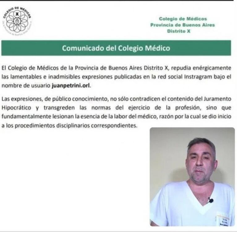 Un médico dijo que no atenderá a pacientes peronistas y lo repudiaron