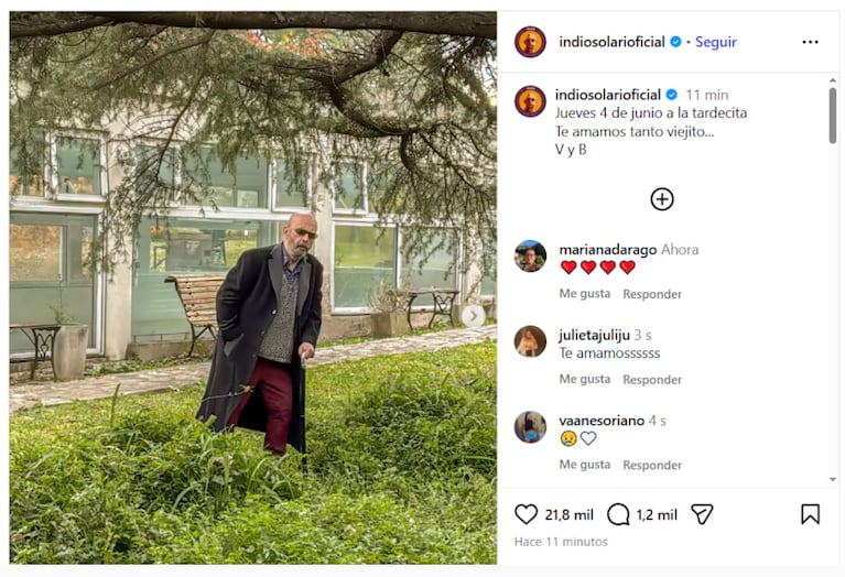 Un mes sin el Indio Solari: la foto inédita que publicó la familia sacada horas antes de su muerte