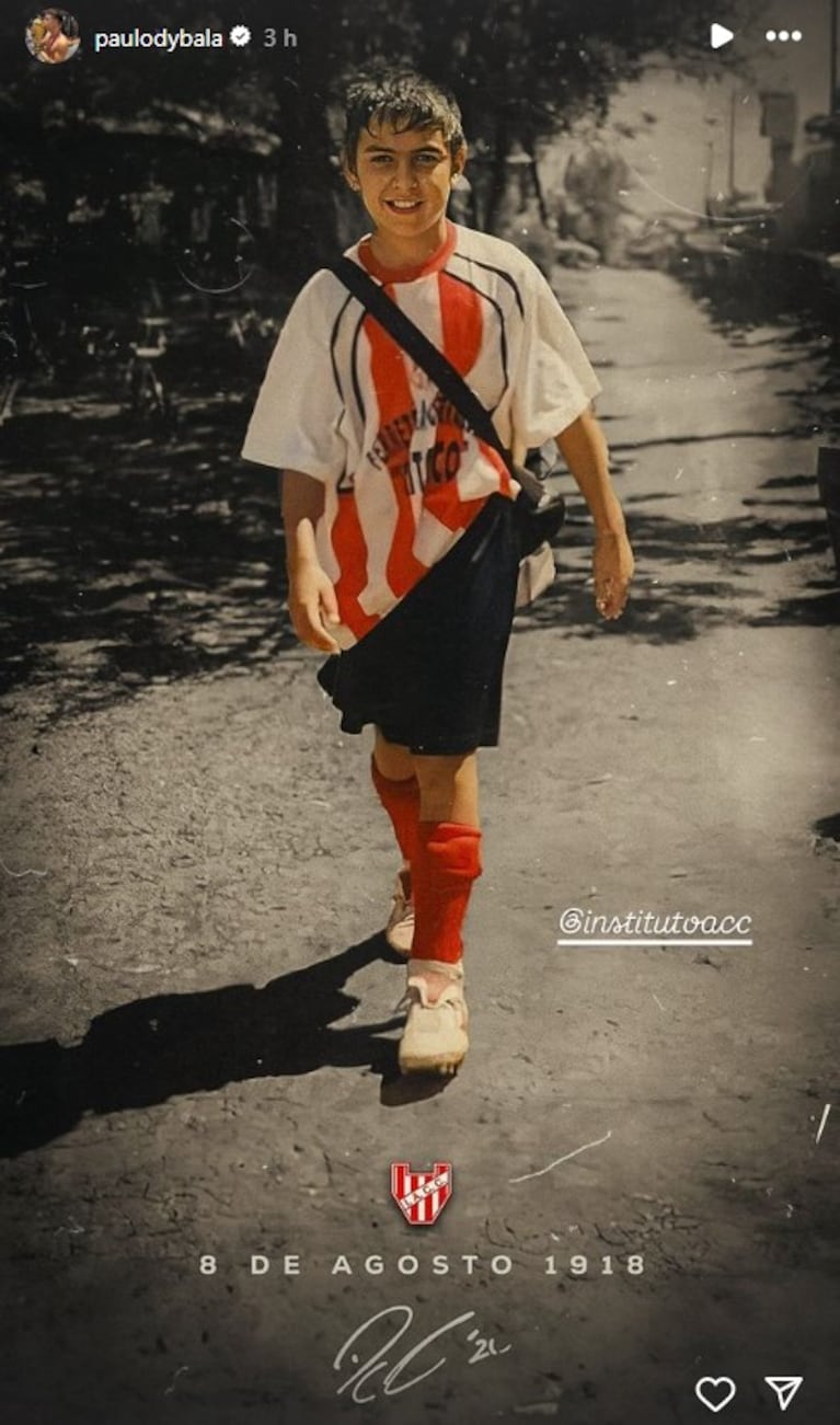 Un mini Dybala en sus épocas de inferiores en Instituto.