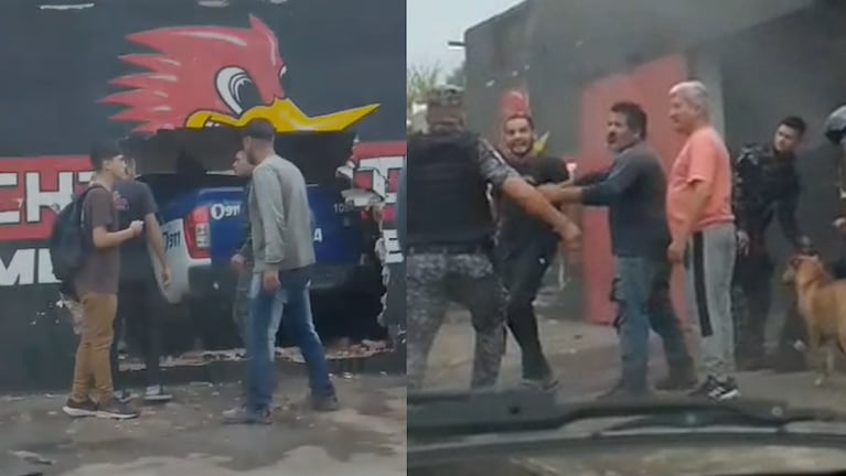Un móvil policial se incrustó en un taller en barrio Rosedal.