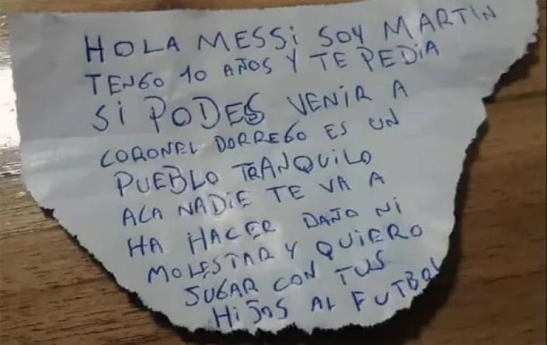 Un nene invitó a Messi a vivir a su pequeño pueblo y la carta se hizo viral