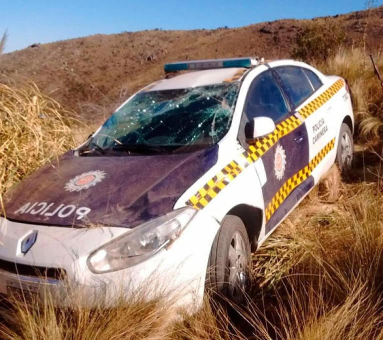 Un patrullero cayó al vacío en el viejo Camino al Cuadrado