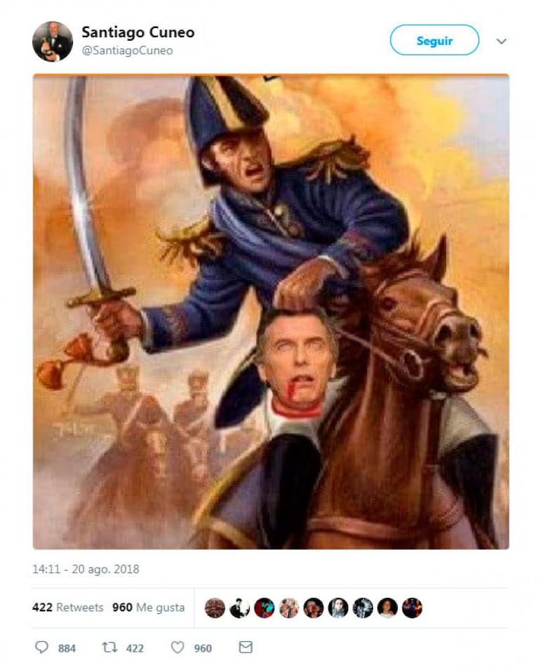 Un periodista subió una foto de Macri decapitado a Twitter