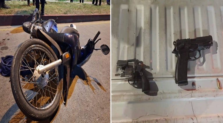 Un policía y dos motochoros se enfrentaron a los tiros. (Fotos: Policía de Córdoba)