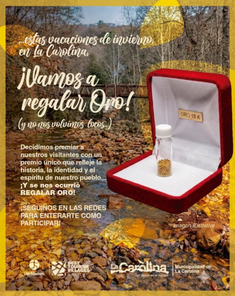 Un pueblo de San Luis regala oro a los visitantes.