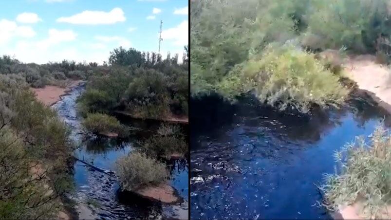 Un río de petróleo corre libremente en Rio Negro.