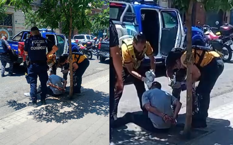 Un servicio de emergencia asistió al detenido.